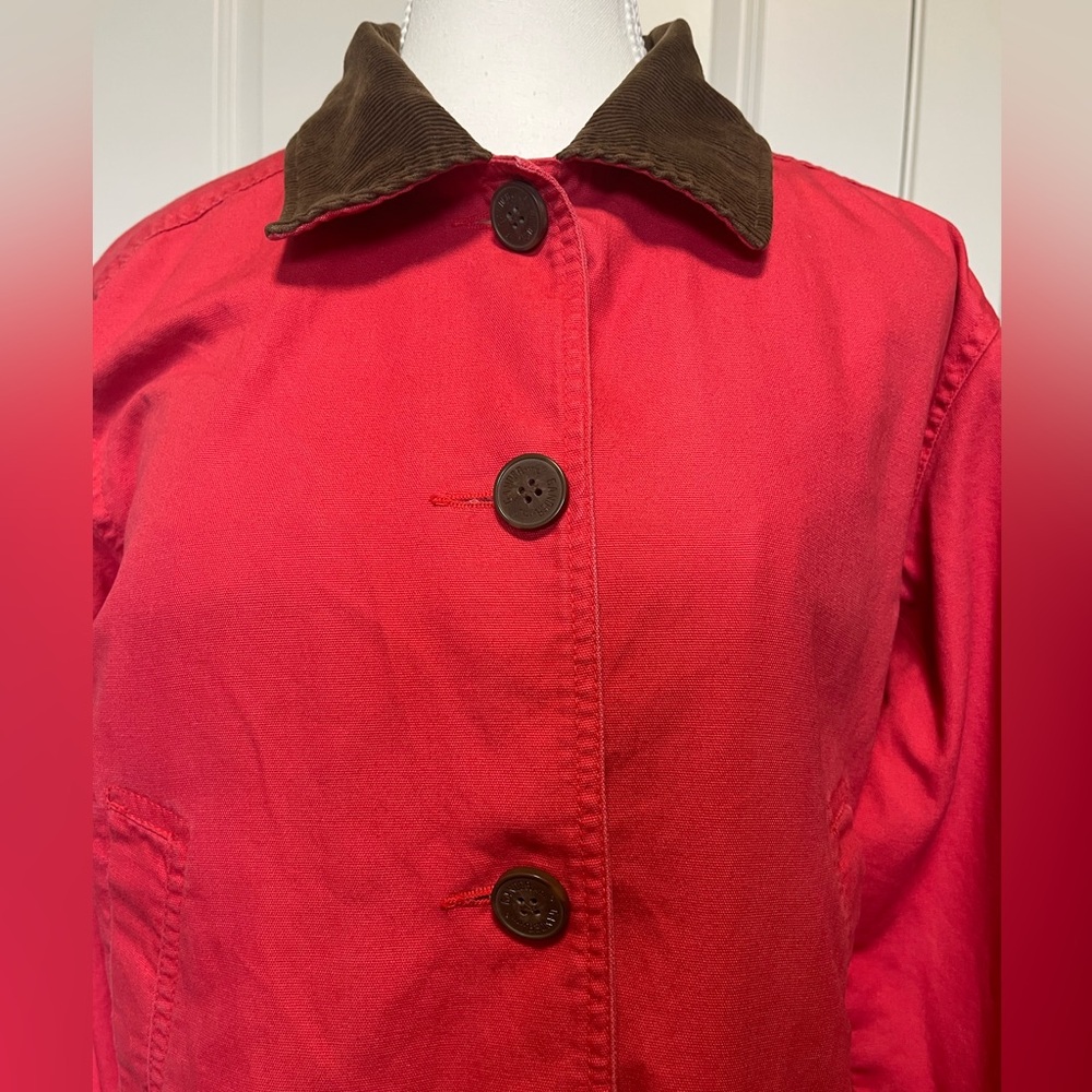 Vintage Gander Mountain Chore Field Barn Red Canvas Coat Jacket Women S corduroy - Picture 7 of 16